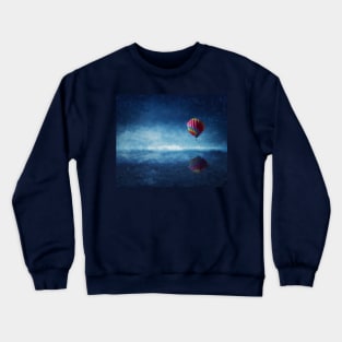 Hot Air Balloon above the sea Crewneck Sweatshirt